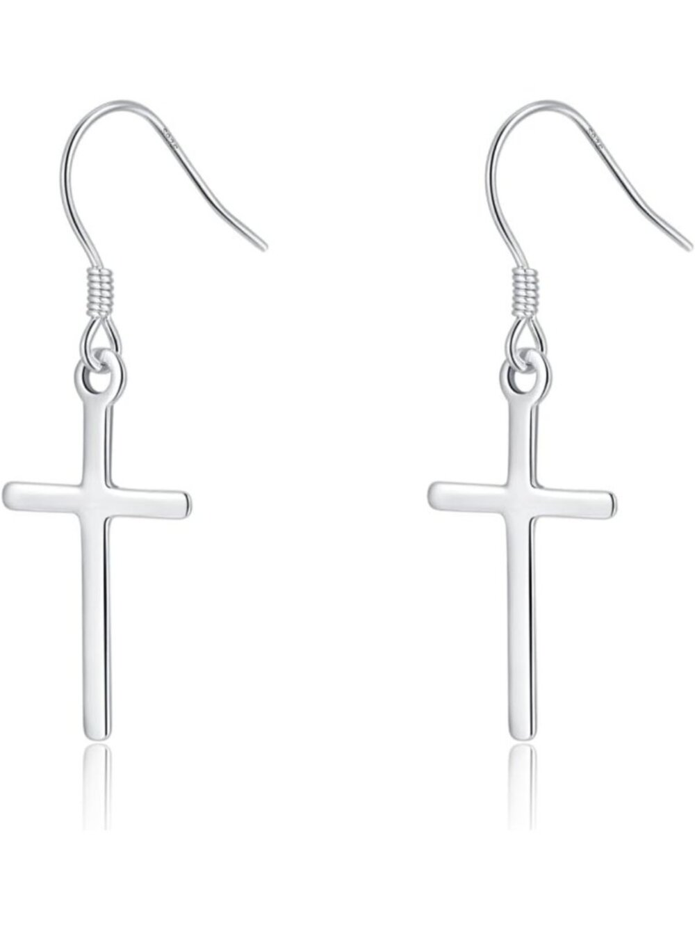 Sterling Silver Cross Dangle Earrings for Women & Teens - Elegant Drop Design
